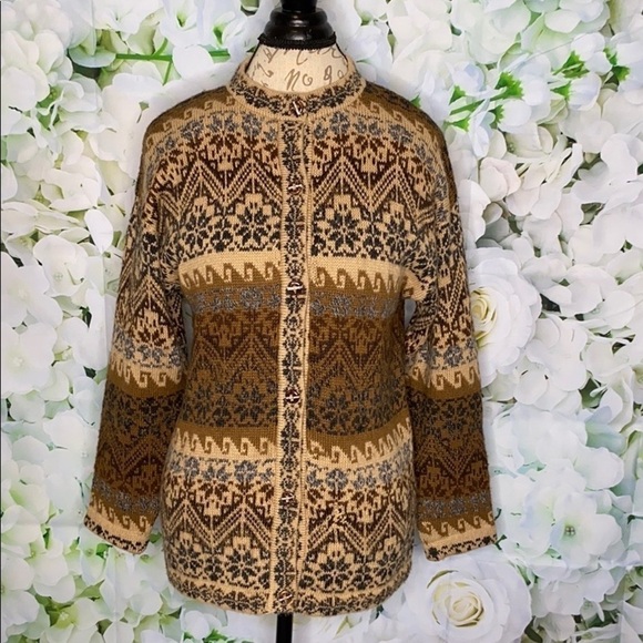 THE ALPACA CONNECTION - Hand Knitted Cardi Sweater - Picture 1 of 8